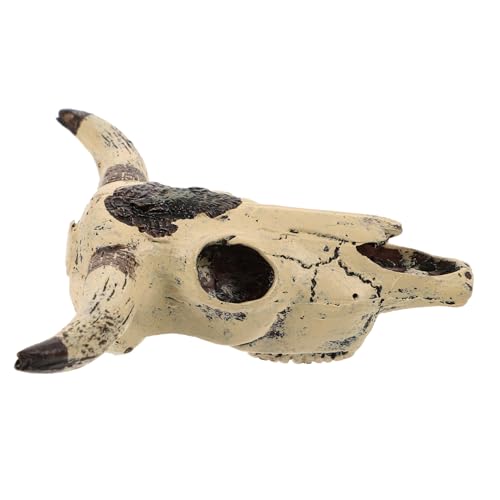 Abaodam Kuhschädel Aquarium Dekoration aus Harz Sicheres Versteck für Betta Fische und Reptilien Langlebiges Ornament für Fischbecken und Terrarien Dekoratives Accessoire für Aquarien und von Abaodam