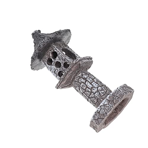 Abaodam Kunststeinlampe Pavillon Aquarium Wasserfisch Versteck Ornament Aquarium Fischtank Unterwasser Dekoration Lampenförmige Statue Fisch Garnelen Versteck Harz von Abaodam