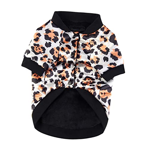 Abaodam Leopardmuster Hundemantel für Kleine Hunde Warmes Winteroutfit aus Hochwertiger Baumwolle für Herbst und Winter Design für Drinnen und Draußen Abaodam Leopardmuster Hundemantel für Kleine Hunde Warmes Winteroutfit aus Hochwertiger Baumwolle für Herbst und Winter Design für Drinnen und Draußen von Abaodam
