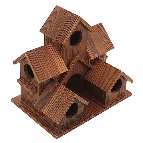 Abaodam Massive Holz Vogel Nest Ornamente Haus im Freien hängend Vogelhäuschen für draußen Garten Vogelnest Dekoration Vogelhäuser Nest für Vogel Vogelnest aus Holz hölzern von Abaodam
