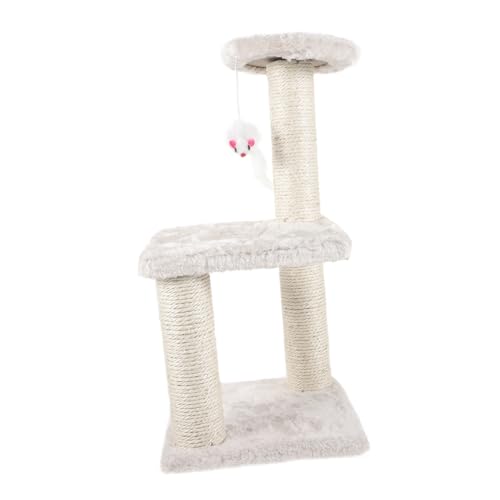 Abaodam Mehrschichtiger Verschleißfester Katzen Kratzbaum mit Dekorativem Design Lagiger Kratzpfosten Platzsparend für Wohnung und Beige Spiel und Kletterspielzeug von Abaodam