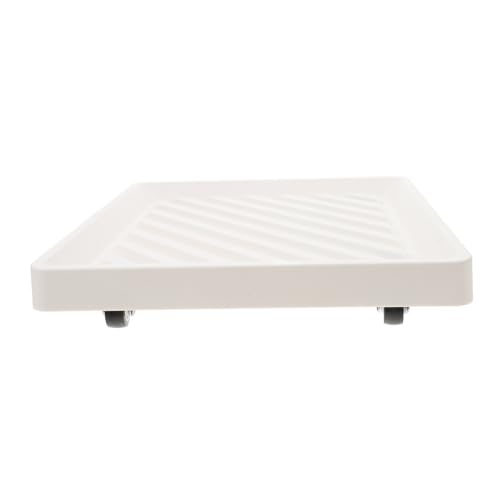 Abaodam Mobiles Pflanzgefäß Rad Pflanzenwagen mit Rädern Quadratische Pflanzgefäßpalette mit Rädern pflanzentopf Rollbarer Blumentopfständer Rollrolle für Pflanzen Pflanzschale pp Weiß von Abaodam