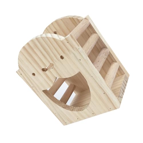 Abaodam Nagerfutterhalter aus Holz für Meerschweinchen und Kaninchen Robuste Heuraufe mit Stabdesign Einfache im Käfig Hygienischer Futterspender für Langsames Fressen und Abfallreduktion von Abaodam
