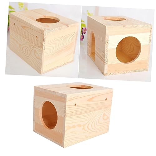 Abaodam Natürliche Holz Kleintierhaus Bett für Hamster Meerschweinchen und Chinchillas und Sicheres Nest für Kleine Haustiere für und Außenbereich Abaodam Natürliche Holz Kleintierhaus Bett für Hamster Meerschweinchen und Chinchillas und Sicheres Nest für Kleine Haustiere für und Außenbereich von Abaodam