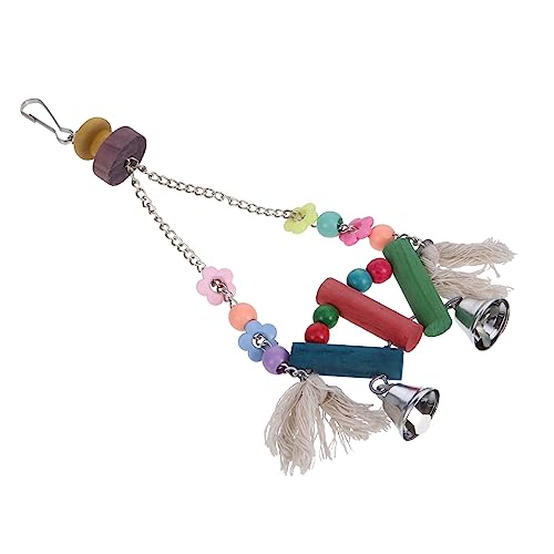 Abaodam Papagei Grudgie - drinnen Glocke Sittiche Papageienspielzeug Klettern vogelkäfig zubehör Papagei Kauspielzeug Vogel hängendes hölzern Zufällige Farbe von Abaodam