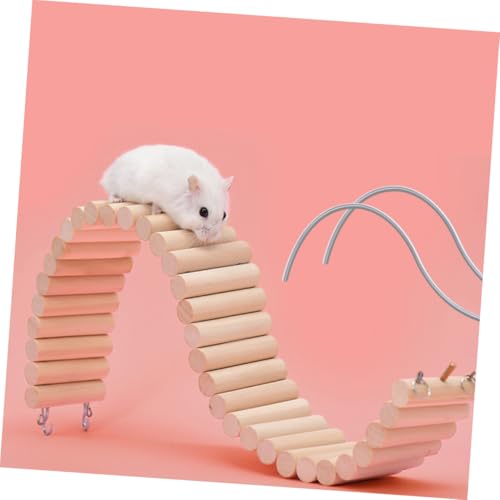 Abaodam Papageien Holzspielzeug Kletterleiter Schaukel für Kleine Vögel und Hamster Natürliche Holzbrücke Stehspielzeug zur Beschäftigung und Bewegung Bunte Haustierleiter für Cockatiels von Abaodam
