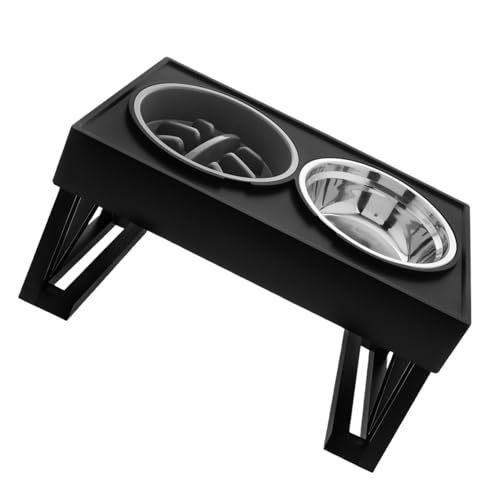 Abaodam Pet Bowl Edelstahl Slow Feeder Doppelschale Für Nahrung Und Wasser Für Katzen Hunde Katzenfutter Schüssel Hundefutter Und Wasserschale Welpe Schüssel von Abaodam