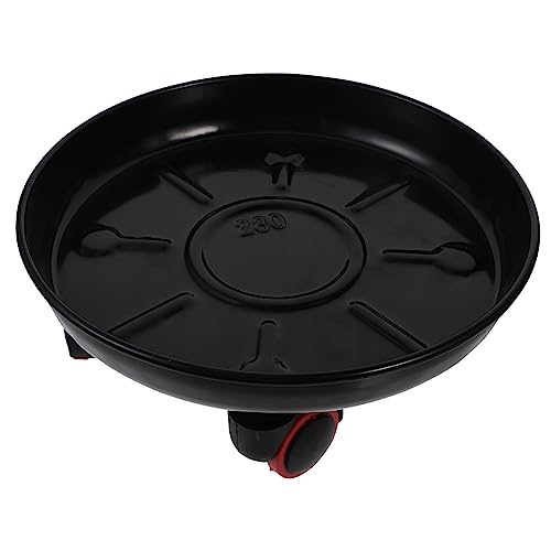 Abaodam Pflanzgefäß für Pflanzentopfständer Gartenwagen Rad Pflanzenständer mit Rädern Rollen Blumentopftablett mit Universalrädern beweglicher Blumenständer Blumentopfer Eisen Schwarz von Abaodam