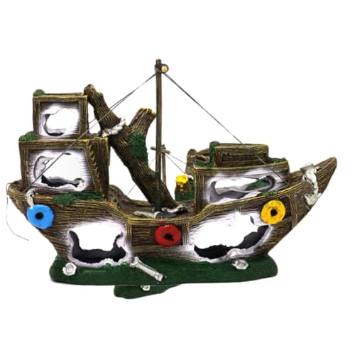 Abaodam Piraten Schiffswrack Aquarium Ornament aus Resin Lebensechte Fischbecken Dekoration für Süßwasser Tanks Naturgetreu Gestaltetes Unterwasser Schiff Fischfreundlich und Abaodam Piraten Schiffswrack Aquarium Ornament aus Resin Lebensechte Fischbecken Dekoration für Süßwasser Tanks Naturgetreu Gestaltetes Unterwasser Schiff Fischfreundlich und von Abaodam
