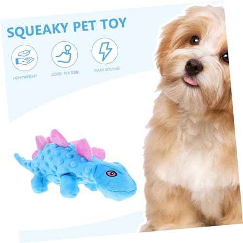 Abaodam Plüsch Dinosaurier Hundespielzeug mit Quietschfunktion Strapazierfähiges Kauspielzeug für Kleine und Mittelgroße Welpen Sicheres Kuscheltier zur Zahnpflege und Spielspaß von Abaodam