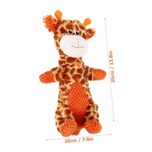 Abaodam Plüsch Hundespielzeug Giraffenform Quietschend Kauspielzeug für Welpen und Kleine Hunde Zahnpflege Beschäftigungsspielzeug Interaktiv Robust Sicher von Abaodam