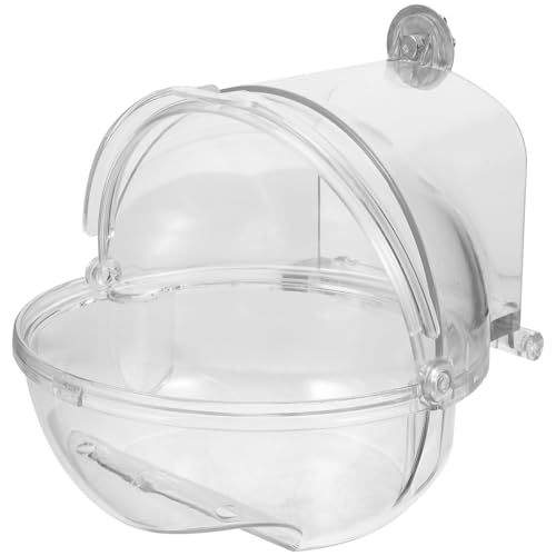 Abaodam Praktische Vogelbad Wanne für Käfig mit Einfache Installation Geeignet für Papageien Wellensittiche und Kleine Vögel Transparente Große Badewanne als Sand Wasserbad Zubehör von Abaodam