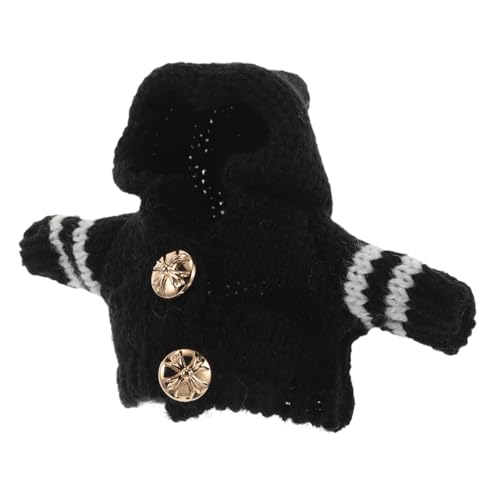 Abaodam Puppenpullover für Hunde, Plüschtier-Kostüm, niedliche Plüschkleidung, auswechselbares Plüschhemd, Schwarz von Abaodam