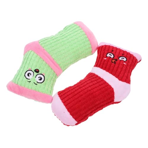 Abaodam Quietschendes Plüschtier für Welpen, kreatives Socken-Design, um Spaß und Neugier für interaktives Spielen zu verbessern, 2 Stück von Abaodam