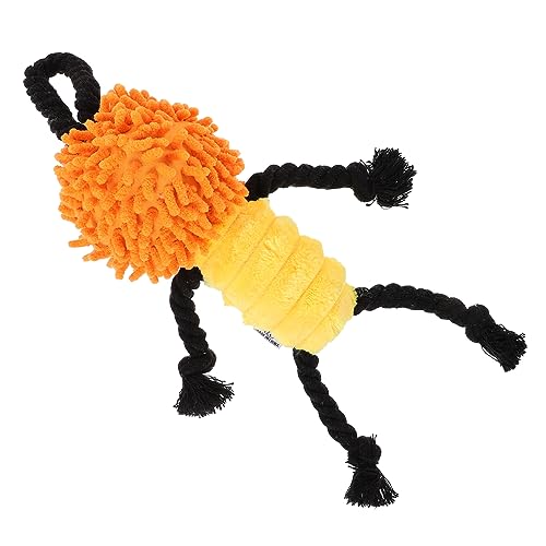 Abaodam Plüsch Hundespielzeug Mit Quietschgeräusch Zerrspielzeug Für Welpen Strapazierfähiges Hundeseilspielzeug Interaktives Spielzeug Für Kleine Hunde Orange von Abaodam