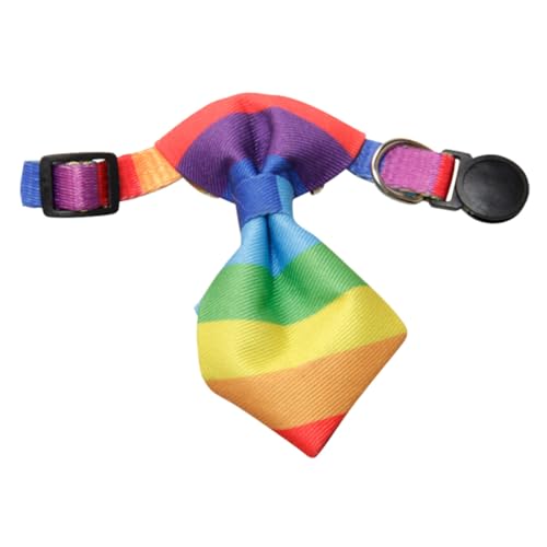 Abaodam Regenbogen Hundehalsband mit Fliege Verstellbares Haustierhalsband mit Schnalle für Katzen und Hunde für Feiern Hochzeiten und Täglichen Gebrauch von Abaodam
