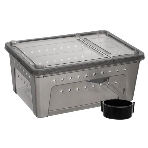 Abaodam Reptilbox mit Feeder aus Hochwertigem Kunststoff Teiliges für Eidechsen Schildkröten und Spinnen mit Lüftungslöchern und Sicherheitsschalter für Reptilzucht von Abaodam