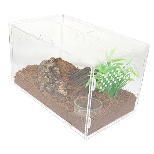 Abaodam Reptilien Terrarium aus Transparentem mit Belüftungslöchern Langlebiger Klarer Aufzuchtbehälter für Eidechsen Schildkröten Spinnen und Frösche Stabiles für Terraristikfans Abaodam Reptilien Terrarium aus Transparentem mit Belüftungslöchern Langlebiger Klarer Aufzuchtbehälter für Eidechsen Schildkröten Spinnen und Frösche Stabiles für Terraristikfans von Abaodam