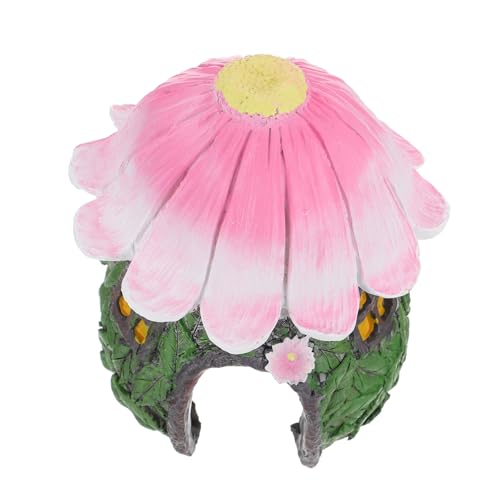 Abaodam Reptilien-Versteckhaus, Kunstharz, Aquarium-Dekoration für Aquarien, sicheres und realistisches Blumendesign, Versteck für Wasserfische und Reptilien, einzigartige und langlebige Verzierung von Abaodam