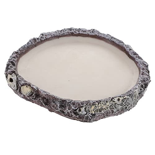 Abaodam Reptilien Wassernapf Resin Futter und Wasserschale für Schildkröten Eidechsen Schlangen Terrarium Zubehör Praktisch und Auslaufsicher Geeignet für Reptilienhalter von Abaodam