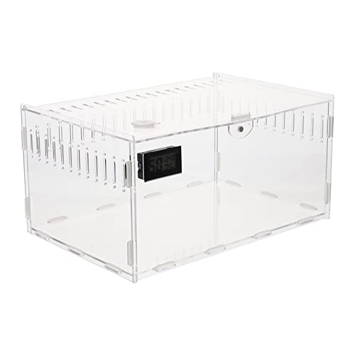 Abaodam Reptilien Zuchtbox aus Transparente Reptilienbox mit Temperatur und Hygrometer für Taranteln Geckos Krebse Frösche von Abaodam