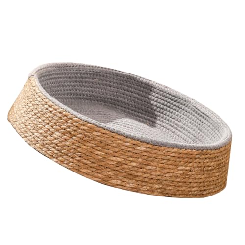 Abaodam Rundes Katzenbett aus Rattan Bequemes Haustierschlafbett für Hunde und Katzen Atmungsaktives und Langlebiges Design für Wohnzimmer und Flur Kleine Abaodam Rundes Katzenbett aus Rattan Bequemes Haustierschlafbett für Hunde und Katzen Atmungsaktives und Langlebiges Design für Wohnzimmer und Flur Kleine von Abaodam