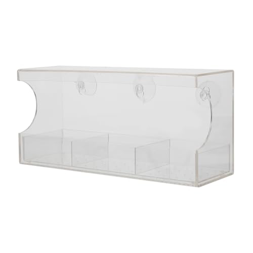 Abaodam Saugnapf Futterspender Vogelfutterspender Für Draußen Vogelfutterspender Outdoor Vogelfutterspender Outdoor Vogelfutterspender Vogelfutterhalter Transparenter Vogelfutterspender von Abaodam