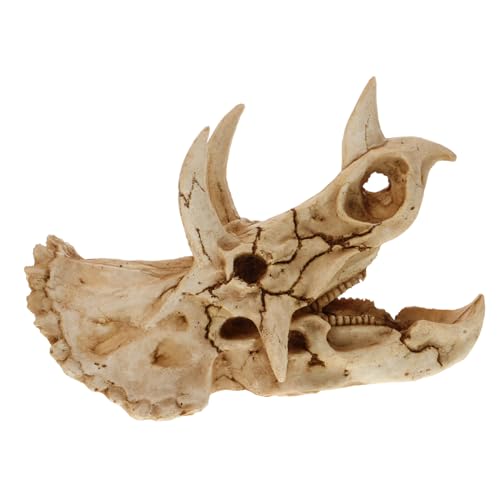 Abaodam Schädel Ornament für Fischtank Simuliertes Fischversteck aus Harz Dekoration für Schildkröten Eidechsen und Reptilien von Abaodam