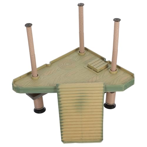 Abaodam Schildkröten-Terrasse, schwimmendes Schildkröten-Dock, Sonnenfrosch-Zubehör, Reptilien-Sonnendock, erhöhter Sonnenboden für Schildkröten, Reptilien, schwimmende Plattform, Hellbraun von Abaodam