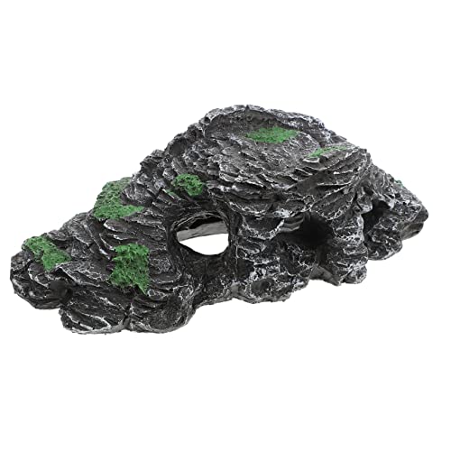 Abaodam Schildkröten-Terrasse Reptilienpanzerzubehör Aquariumdekorationen Dekorationen für Schildkrötenpanzer Schildkrötenplattform für Aquarium Fischtankdekoration Reptiliengestein Harz von Abaodam
