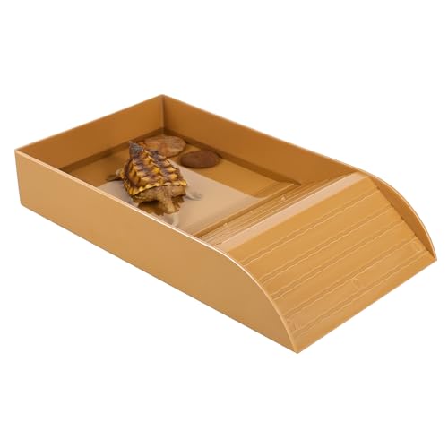 Abaodam Schildkröten Wasserschale Schildkrötengehege Gecko Wasserschale Kunststoff Braune Wasserschale Terrarium Schildkröte von Abaodam