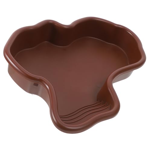 Abaodam Schildkrötenbadewanne Reptilien wasserschale großes Reptilienbecken Wassernapf für Reptilien Wasserspender für Reptilien Schildkröten-Badewanne Schildkröten-Aquarium Abs Coffee von Abaodam