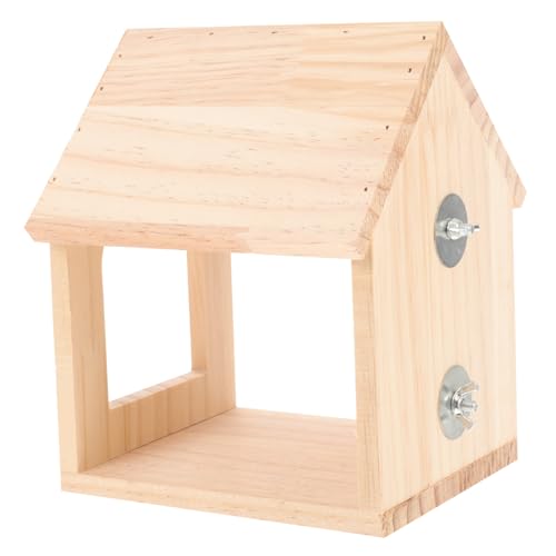 Abaodam Vogelzucht-Haus Aus Holz Für Kleine Vögel Nistbox Für Sittiche Und Papageien Wetterfester Brutplatz Einfache Reinigung Robust Und Sicher Für Garten Und Balkon von Abaodam