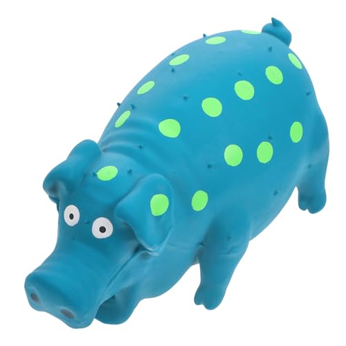 Abaodam Squeaky Hundespielzeug Schweineform Kleines Langlebiges Kauspielzeug für Welpen Interaktives Beißspielzeug zur Zahnpflege und Beschäftigung Geeignet für Kleine Haustiere Blau von Abaodam