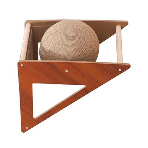 Abaodam Stable Cat Scratching Board with Triangle Ball Durable Scratching Toy for Kittens Protects Furniture Easy to Place Interactive Play for Household Cats von Abaodam