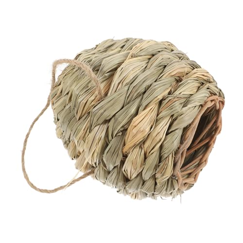 Abaodam Strohnest meerschweinchen kaninchenhaus Hamster -Versteck Kaninchenversteck Hamsterversteck für Kleintiere Hamsterverstecke Hamsterkäfig Eichhörnchenspielzeug für den Käfig Gras von Abaodam