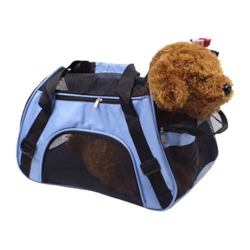 Abaodam Tragbarer Haustier Rucksack Blau mit Netzfenstern und Sicherheitsreißverschlüssen Atmungsaktive Hundetransporttasche für Reisen Camping und Kratzfest und Komfortabel von Abaodam