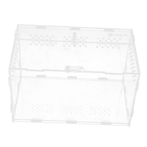 Abaodam Transparente Reptilien Zuchtbox Abnehmbares Terrarium für Krabben Frösche Eidechsen Schildkröten Leichtes Stabiles Aufzuchtgehäuse für Hausgebrauch von Abaodam