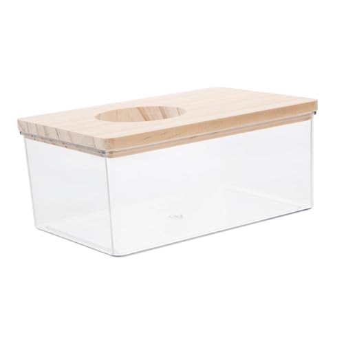 Abaodam Transparente Sandbad Box mit Holzdeckel für Hamster und Kleine Kleintiere Langlebig Leicht zu Reinigen Vielseitig als Sandbad und Buddelspielzeug für Rennmaus Gerbil und Abaodam Transparente Sandbad Box mit Holzdeckel für Hamster und Kleine Kleintiere Langlebig Leicht zu Reinigen Vielseitig als Sandbad und Buddelspielzeug für Rennmaus Gerbil und von Abaodam