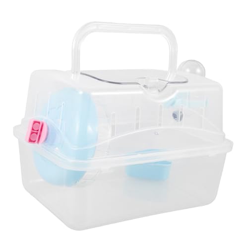 Abaodam Transparenter Hamster Transportkäfig aus Robustem Tragbarer Kleintierkäfig mit Futter Wasserschale Wiederverwendbar und Langlebig für Hamster Ratten und Kleine Nagetiere für von Abaodam
