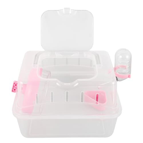 Abaodam Transparenter Hamsterkäfig Tragbar mit Futter und Wasserversorgung Leichtes Outdoor Kleintiergehege für Meerschweinchen und Hamster für Reisen Wandern und von Abaodam