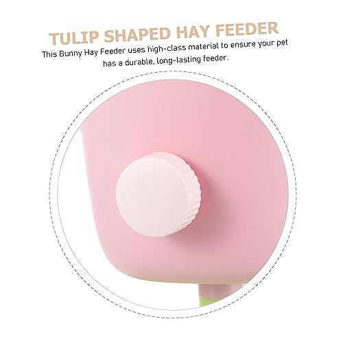 Abaodam Tulpenförmiger Kaninchen Futterspender aus Langlebigem Heuraufe mit Design für Kaninchen Meerschweinchen Chinchilla Einfach zu Befestigen im Käfig von Abaodam