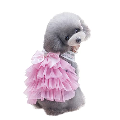Abaodam Hundekleidung Für Kleine Hunde Süßes Tutu Mit Schleife Rosa Xs Stilvolles Und Bequemes Outfit Für Hunde Und Katzen Für Besondere Anlässe Und Outdoor-aktivitäten von Abaodam