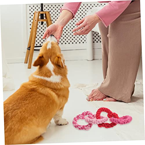 Abaodam Valentinstag Herzförmiges Hundekauspielzeug Baumwollseil Kauspielzeug Welpen Zahnpflege für Kleine und Mittlere Hunde zur Zahnreinigung und Beschäftigung von Abaodam