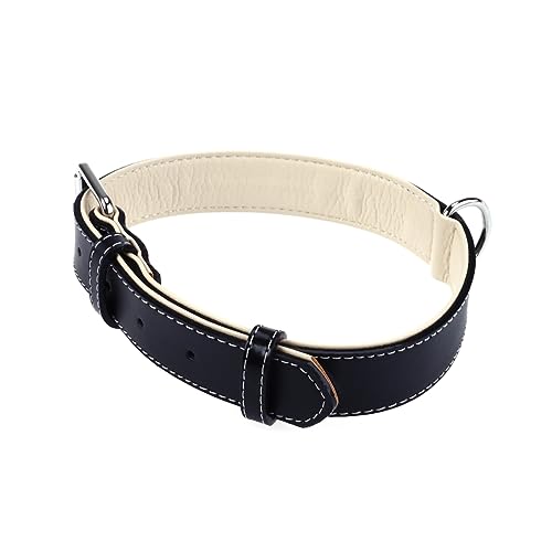 Abaodam Verstellbares Hundehalsband aus PU für Große Hunde XXL Schwarz Komfortabel und Stylisch für Mittelgroße bis Große Haustiere von Abaodam
