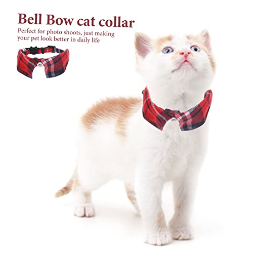 Abaodam Verstellbares Katzenhalsband mit Süßer Karoborte und Glocke Strapazierfähiges Stoffhalsband für Haustiere Modisches Zubehör für Katzen Komfortabel und Langlebig für Alltag und von Abaodam