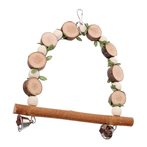 Abaodam Vogel Holz Schaukel Natürliches Kletterspielzeug für Wellensittiche Papageien und Sittiche Hängende Sitzstange Koordination und Balance Geeignet für Käfig und von Abaodam