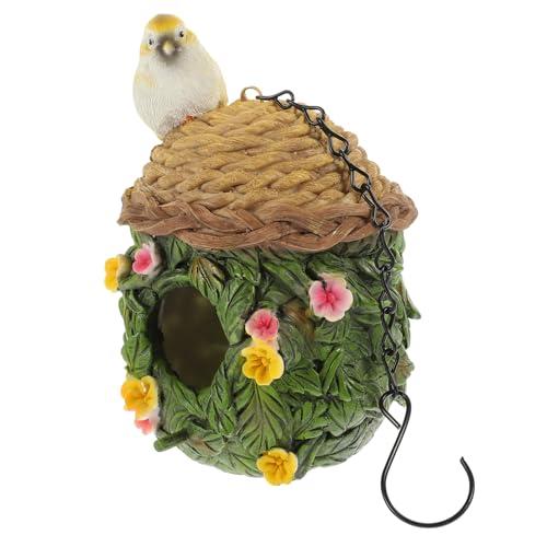 Abaodam Warmes Papageiennest aus Harz Hängendes Vogelnest für Winter Vogelhaus für Garten und Balkon Schlafnest für Vögel von Abaodam