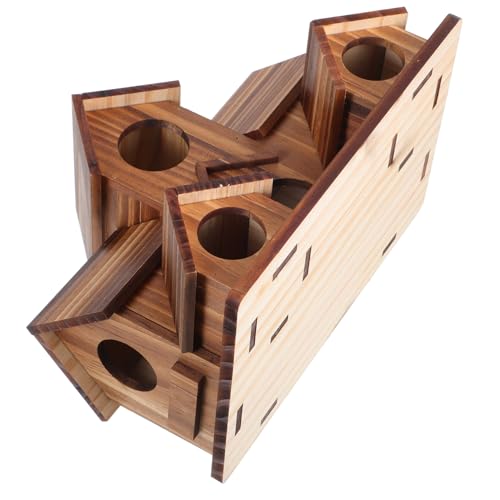 Abaodam Vogelnest-Ornamente Aus Holz Papageienbrutnest Intelligenter Vogelhäuschen Vogelhütte Für Käfig Sittich Nest Papageienspielplatz Kolibri-vogelhaus Vogel Stehen Coffee Hölzern von Abaodam