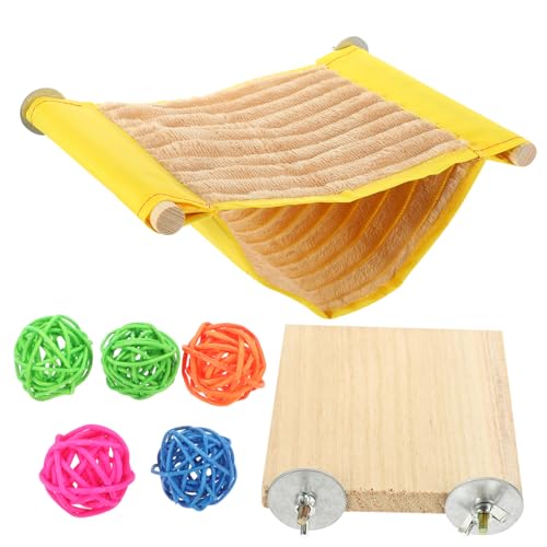 Abaodam Warmes Kleintier Hängematten Teilig mit Chinchilla Bett und Spielball Atmungsaktiv Kratzfest für Meerschweinchen Hamster und Andere Nagetiere von Abaodam